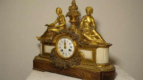 Alte salon kaminuhr - salon, bronze